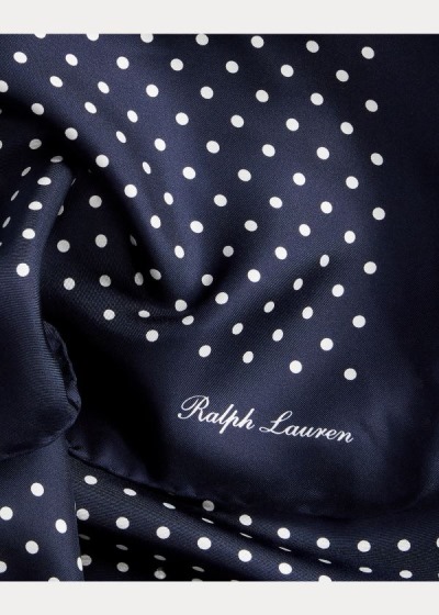 Bufandas Ralph Lauren Hombre Azul Marino / Blancos - Polka-Dot Silk - YMRZE2478